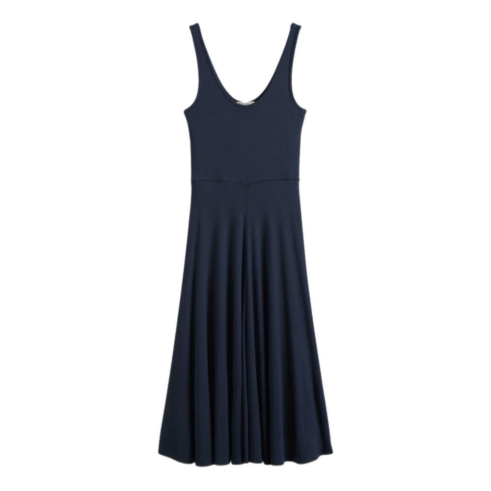 Marine Layer • Lexi Aline Ribbed Midi Dress • Navy Blue • Large
